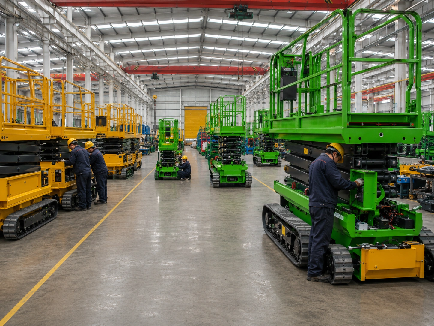 Crawler chassis assembly line production