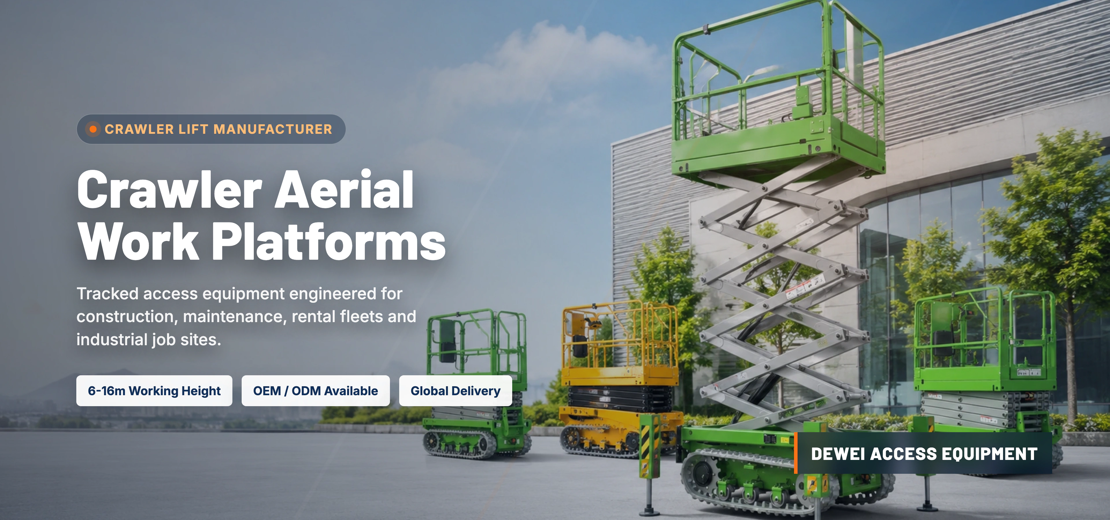 Crawler aerial work platforms manufacturer banner