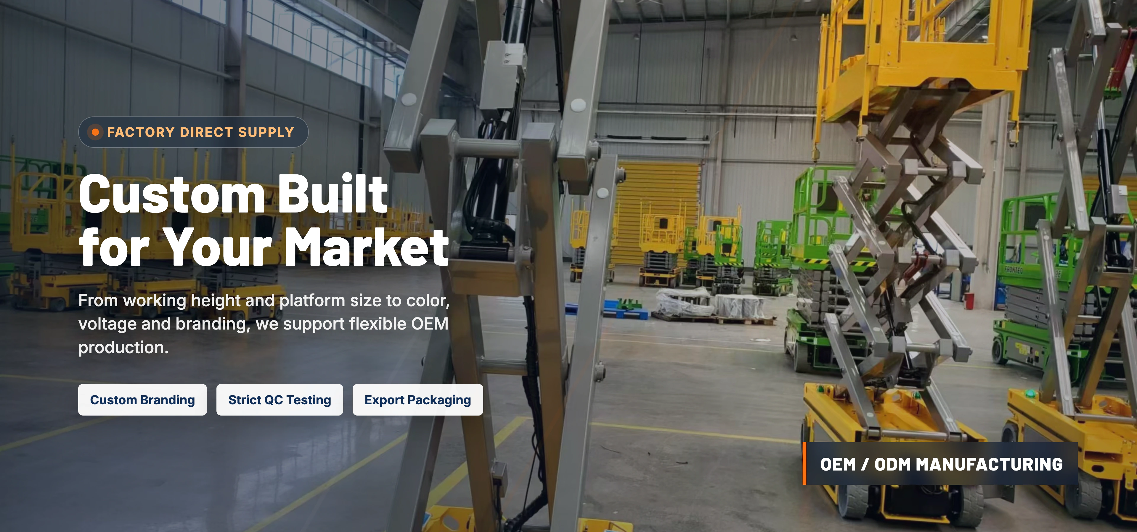 Factory direct OEM crawler lift manufacturing banner